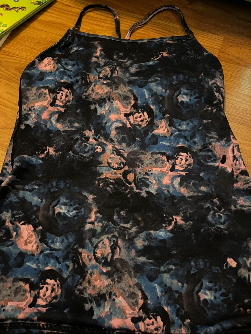 lululemon athletica Black Navy and Pink Abstract Strappy Tank